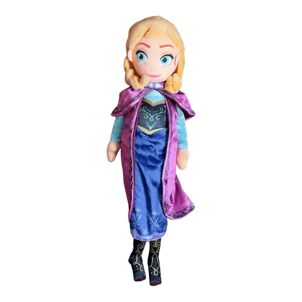Authentic Disney Store Plush Anna Frozen Soft Doll Stuffed Toy Princess 18”